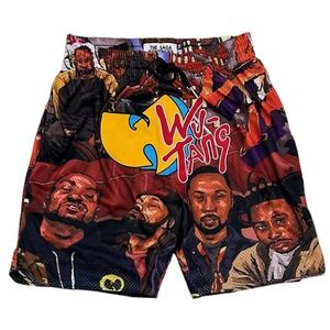 Wu Tang Clan Men's Headgear Classics Embroidered Logo Mesh Basketball Shorts